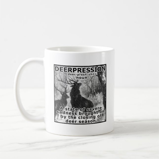 Taza De Café Depresión Caza divertida (Izquierda)