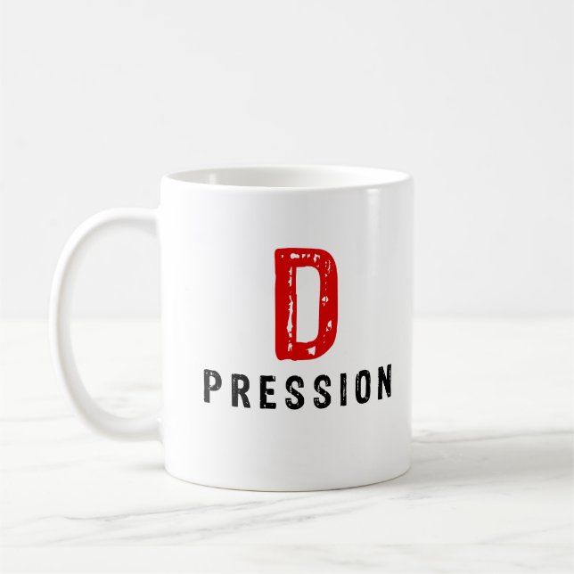 Taza De Café Depresión, diseño deprimido (Izquierda)