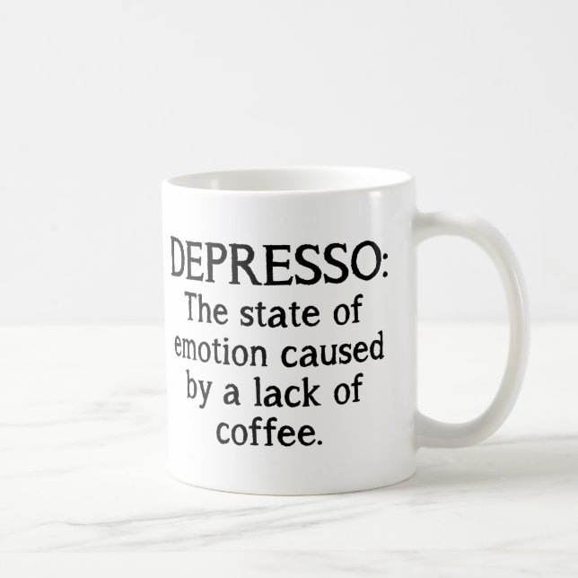 Taza De Café Depresso Funny Coffee Mug (Derecha)