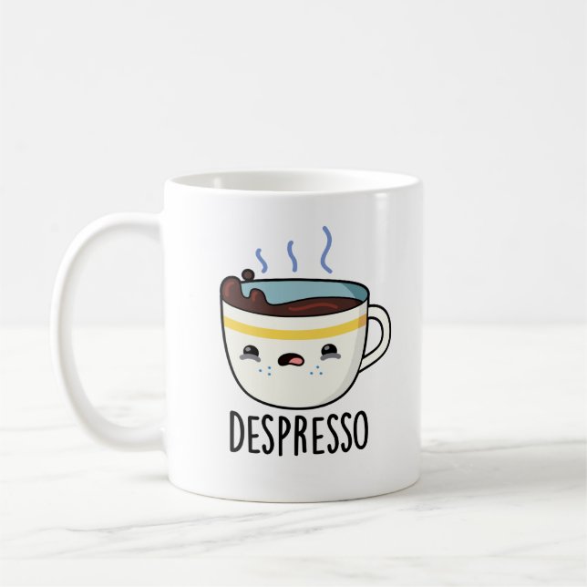 Taza De Café Depresso Funny Sad Espresso Café Pun (Izquierda)