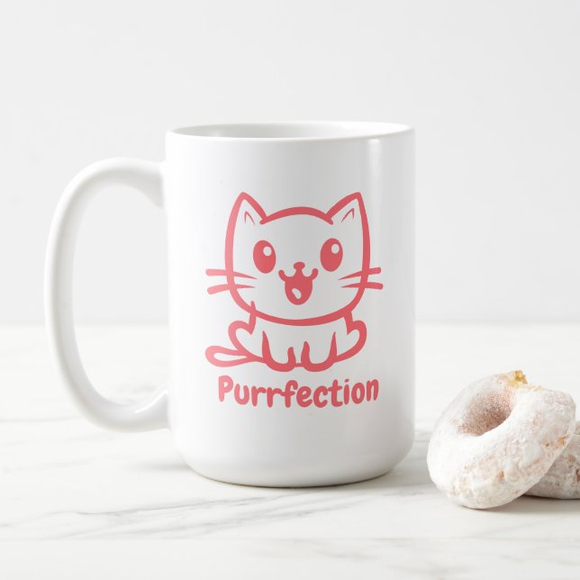 Taza De Café Depuración, Gato De Anime Muy Cuto (Con donut)
