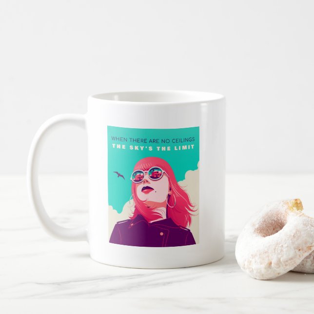 Taza De Café Derechos de la mujer | El cielo es el Ilustracion  (Con donut)