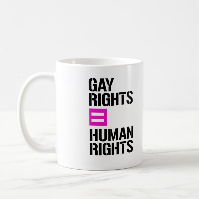 Taza De Café Derechos de los gays iguales derechos humanos (Izquierda)