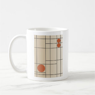 Taza De Café Deriva Ósea N.º 1 Arte Geométrico Beige + Terracot