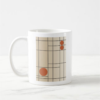 Taza De Café Deriva Ósea N.º 1 Arte Geométrico Beige + Terracot