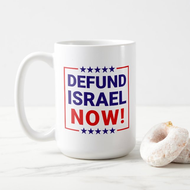 Taza De Café Derrotar a Israel ahora (Con donut)