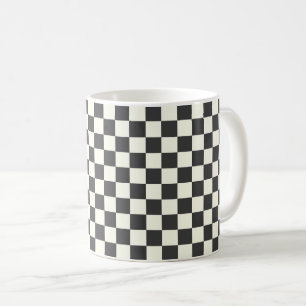 Taza De Café Desactivar tablero de verificación negro y blanco