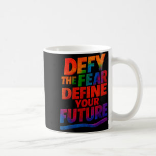 Taza De Café Desafía El Miedo Define Tu Futuro Cita Motivaciona
