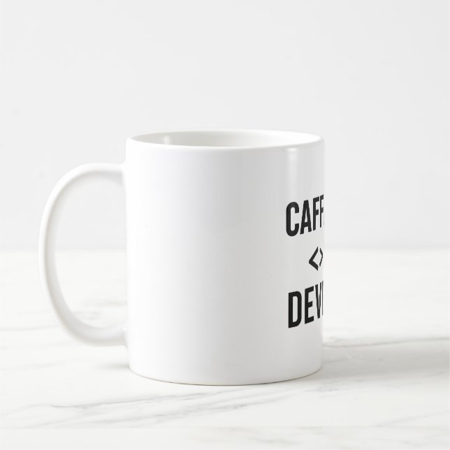 Taza De Café Desarrollador cafeinado - Diseño de café de código (Izquierda)