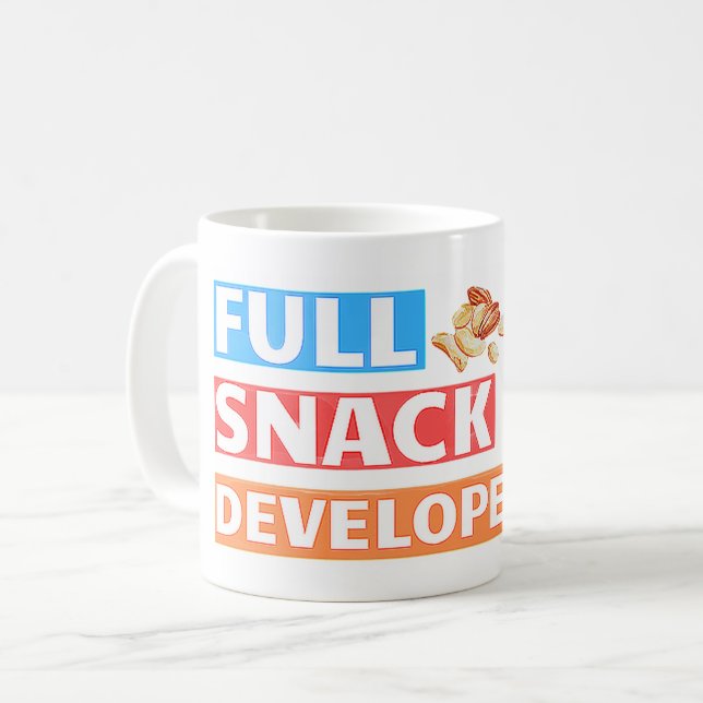 TAZA DE CAFÉ DESARROLLADOR DE SNACK COMPLETO - PUN DEL DESARROL (Anverso izquierdo)