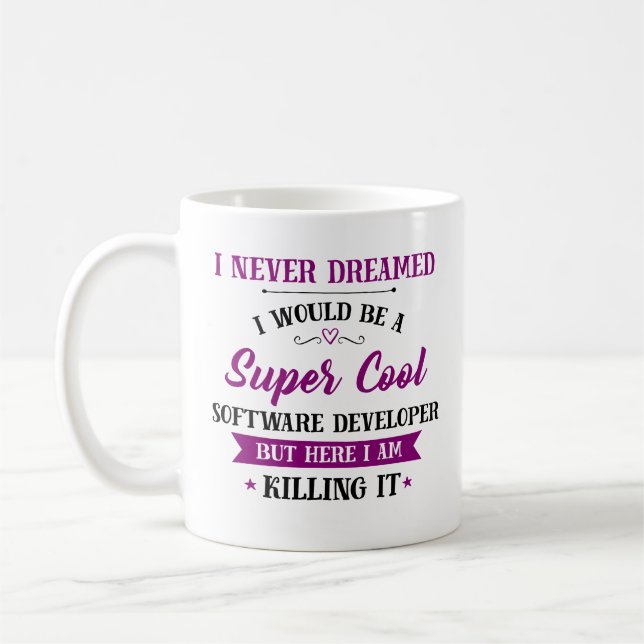 Taza De Café Desarrollador de software Dream Job Killing It (Izquierda)