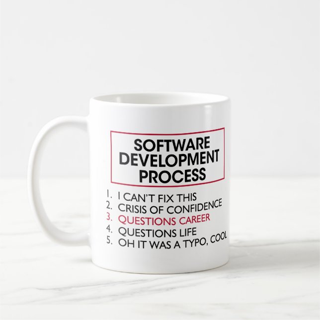 Taza De Café Desarrollador de software - Proceso de desarrollo  (Izquierda)