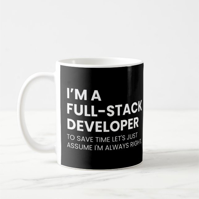 Taza De Café Desarrollador Full-Stack Dicho Divertido de Codifi (Izquierda)