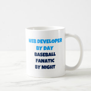 Taza De Café Desarrollador web por día Fanático de béisbol por 