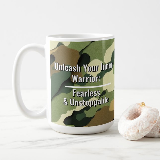 Taza De Café "Desata a tu guerrero interior"  (Con donut)