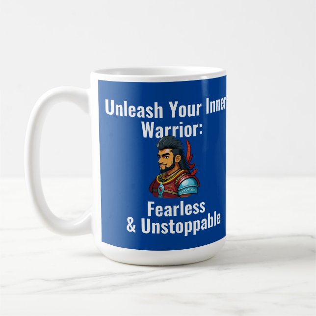 Taza de café "Desata a tu guerrero interior" (Izquierda)