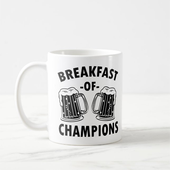 Taza De Café Desayuno de Campeones Camisa de cerveza para hombr (Izquierda)