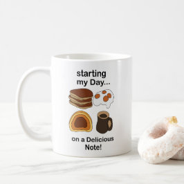 Taza De Café Desayuno Empezando Mi Día Con Una Nota Deliciosa