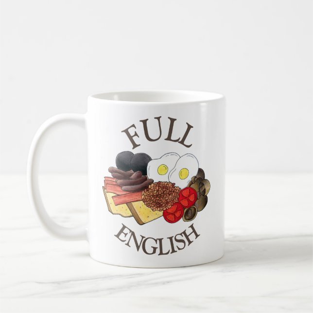 Taza De Café Desayuno inglés completo Reino Unido Cocina britán (Izquierda)