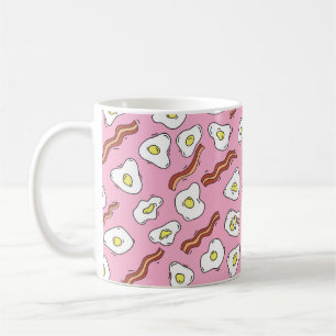 Taza De Café Desayuno sin incandescencias con huevos fritos y b
