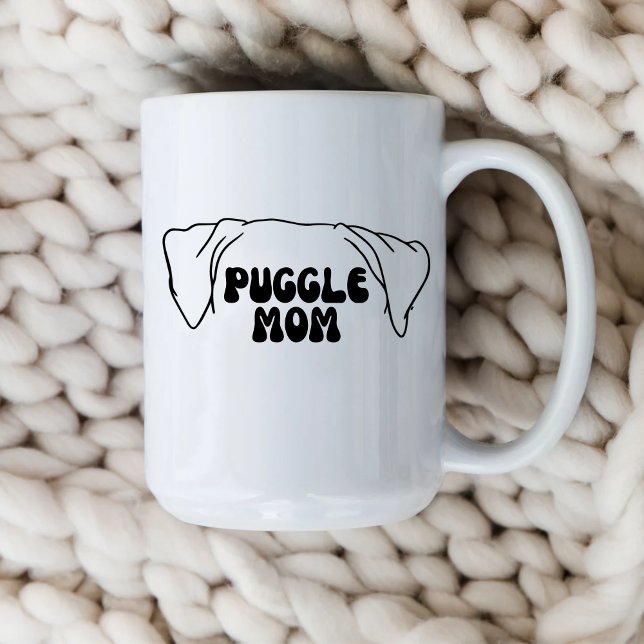 Taza De Café Descansar a mamá Café Mug (Puggle Mom Coffee Cup)