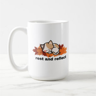 Taza De Café descansar & reflexionar gato de otoño