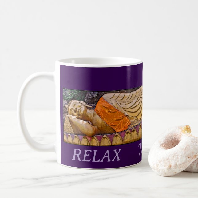 Taza De Café Descanso de Buda tome un descanso (Con donut)