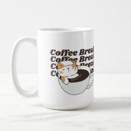 Taza De Café Descanso de café con gato divertido