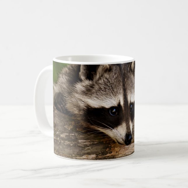 Taza De Café Descanso de mapache en un registro (Anverso izquierdo)