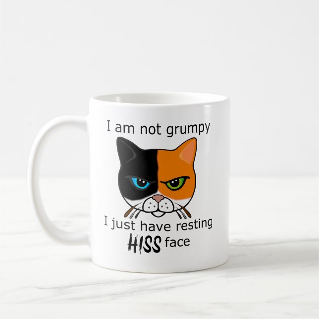 Taza De Café Descanso de su cara Calico Cat - Beneficios PACR (Izquierda)
