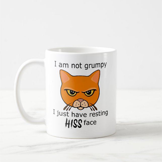Taza De Café Descanso de su gato Naranja de cara - Beneficios P (Izquierda)