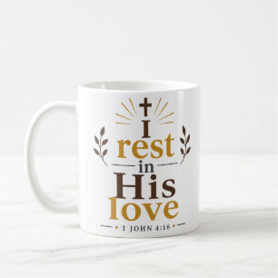 Taza De Café Descanso En Su Amor Cita Inspiradora De Verdad Bíb