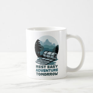 Taza De Café Descanso Fácil Mañana Diseño De Camping