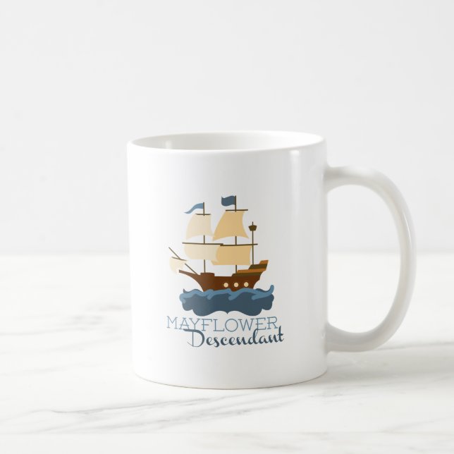 Taza De Café Descendiente de Mayflower (Derecha)