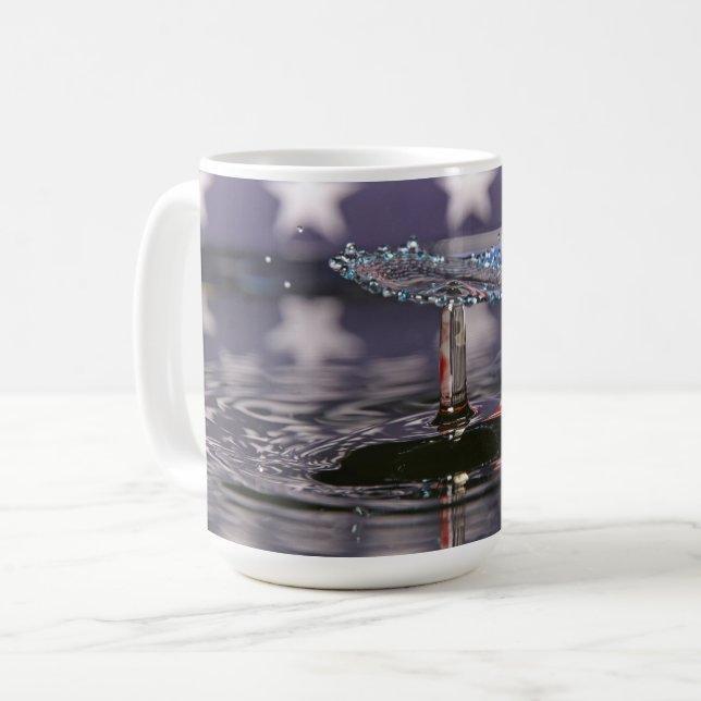 Taza De Café Descenso patriótico del agua de la bandera (Anverso izquierdo)