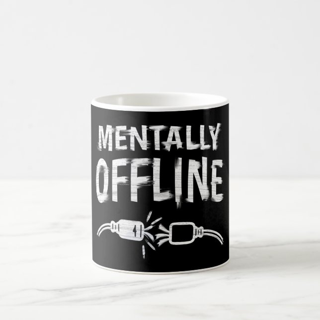 Taza De Café Desconectado Mentalmente – Frase Divertida para el (Centro)