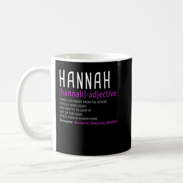Taza De Café Descripción del nombre personalizado Hannah Premiu (Izquierda)