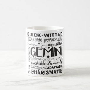 Taza De Café Descripción del Rótulo celestial zodiaco Mug/Gemin