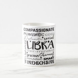 Taza De Café Descripción del Rótulo celestial zodiaco Mug/Libra