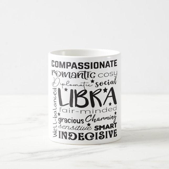 Taza De Café Descripción del Rótulo celestial zodiaco Mug/Libra (Centro)