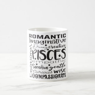 Taza De Café Descripción del Rótulo celestial zodiaco Mug/Pisce