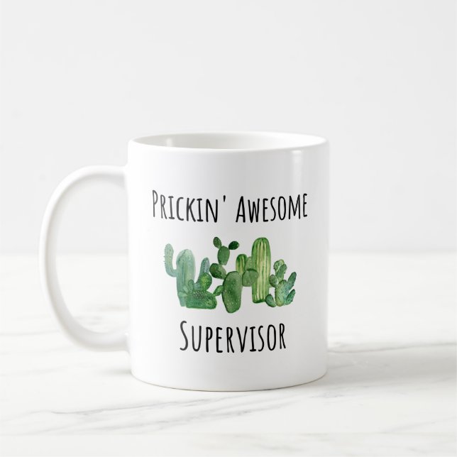 Taza De Café Descripción del supervisor Gracias Idea de regalo (Izquierda)