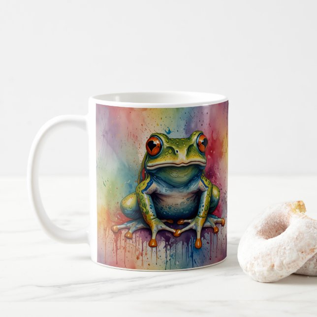 Taza De Café Descubra la hermosa rana cautivadora (Con donut)