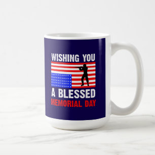 Taza De Café Deseándole Un Memorial Day Bendito-62237