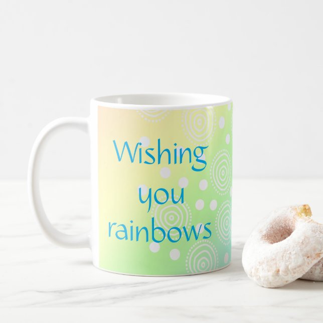 Taza De Café Deseándote Mug De Arcos De Lluvia (Con donut)