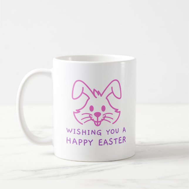 Taza De Café Deseándote un feliz conejo de Pascua (Izquierda)