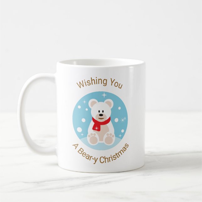 Taza De Café Deseándote Un Navidad De Oso (Izquierda)