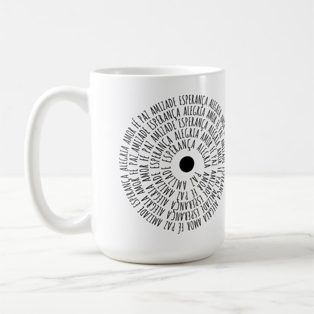 Taza De Café Desejos de Natal - Amor Fé Esperança (Izquierda)