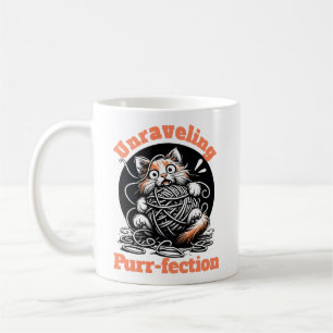 Taza De Café Desenredando la purrfección: un gato lindo enredad