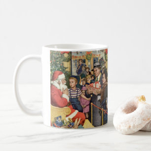 Taza De Café Deseo de Navidad Vintage, Niño en la Regazo de San